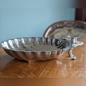 Antique Silver-Plated Shell Candy Dish